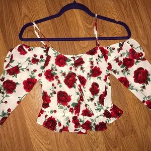 Floral Off Shoulder Crop Top
